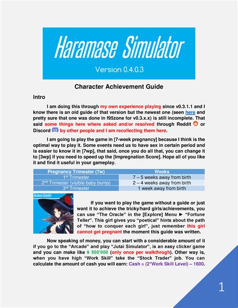 haramase simulator f95zone|Character Achievement Guide .